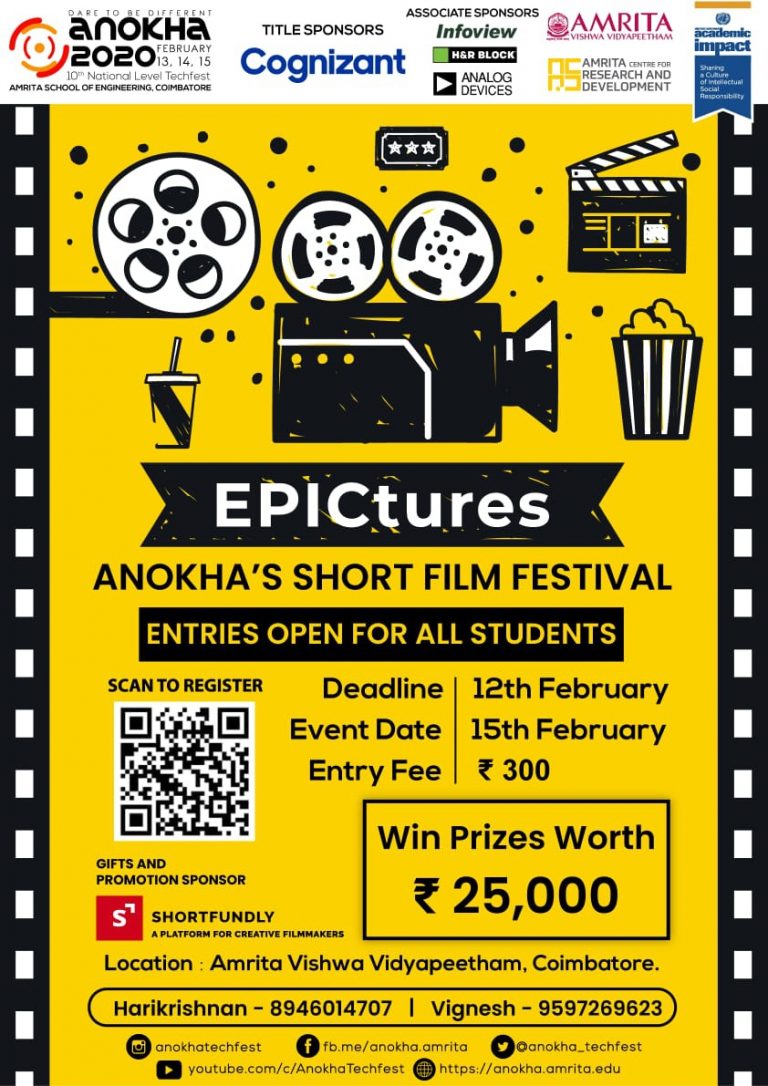 Amrita University Coimbatore – Short Film Festival Event 2020