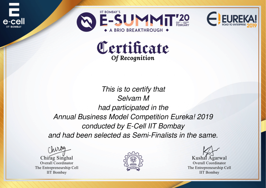 E Summit Certificate - Press Release