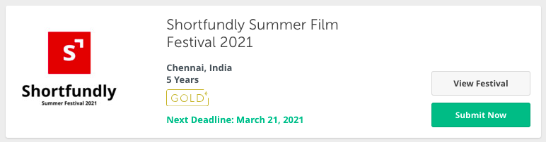 Shortfundly Summer film festival 2021 - chennai, Tamilnadu