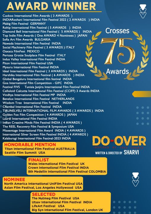 Multiple award winner movie ‘DO OVER crosses 75 Awards in Film Festivals 3