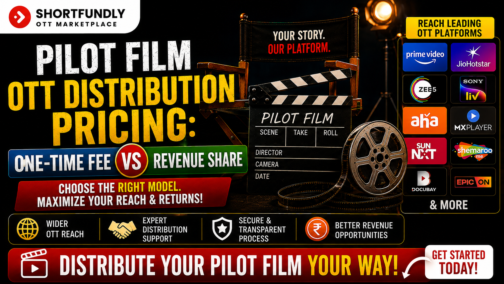 Pilot Film OTT Distribution Pricing One Time Fee vs Revenue Sharee