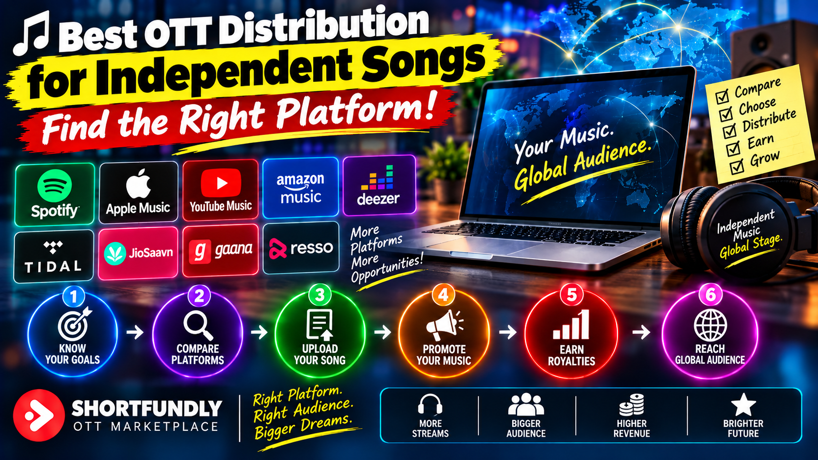 Best OTT Distribution for Independent Songs Find the Right Platform Fastt