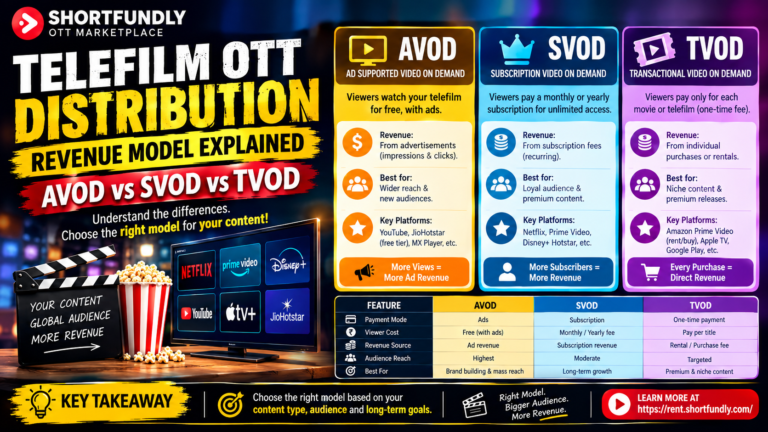 Telefilm OTT Distribution Revenue Model Explained: AVOD vs SVOD vs TVOD: 7 Powerful Insights for Producers