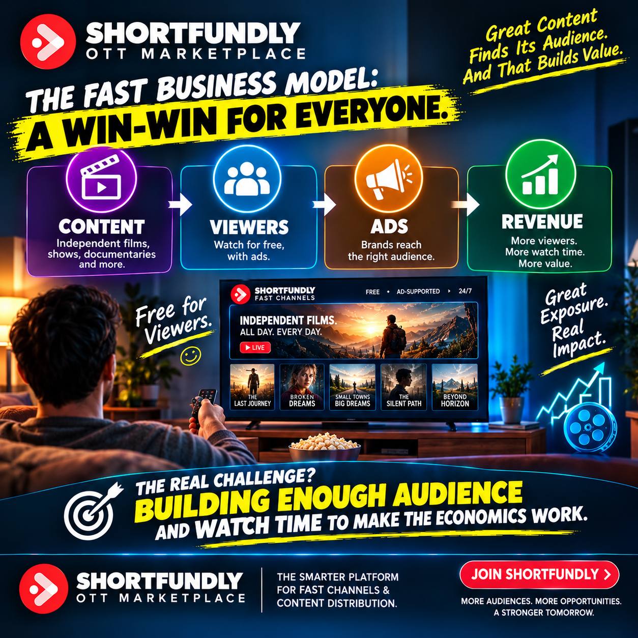 Shortfundly OTT Marketplace Infographic